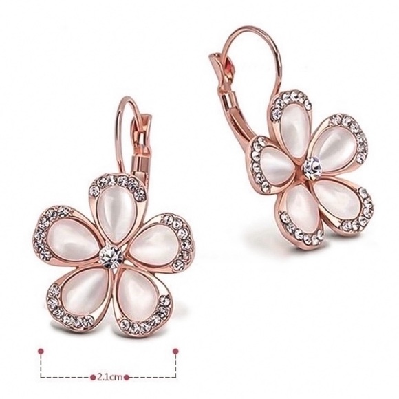 Pearlescent Pink/Rose Gold Earrings - Picture 7 of 8